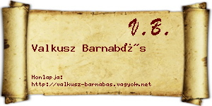Valkusz Barnabás névjegykártya
